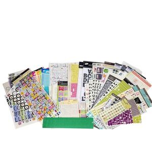 Alphabet Numbers Planner Sticker Lot Assorted Sheet Fonts Scrapbook Junk Journal